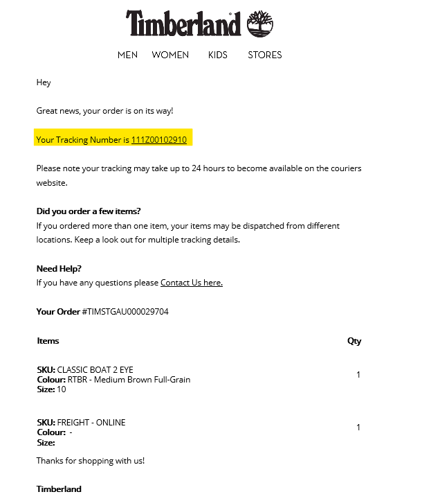 robo Lujo En lo que respecta a las personas How do I track my order? – Timberland - Customer Experience Centre